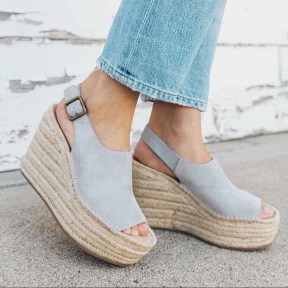 Soludos Sevilla Platform Wedge Espadrille Sandals in Stone Size 9.5 - Picture 1 of 11